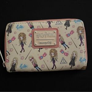 Loungefly Cream Harry Potter Character Zip Wallet